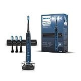 Image of Philips Sonicare DiamondClean 9000 Series Power Electric Toothbrush Special Edition - Sonic Brush, Dark Blue, 4X C3 Premium Plaque Control Brush Head (Model HX9911/89) - with 2 pin bathroom plug