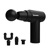 Image of Homedics NOVO Mini Massage Gun, 4 Attachments and 6 Intensity Settings, from Soothing Vibration to High-Power Percussion Massage, USB-C Port for Charging and 1-Hour Runtime, Compact Travel Case