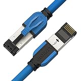 Image of LINKUP – [40Gbps Certified] Cat8 Ethernet Patch Cable Double Shielded|2000MHz (2GHz) Cat8.1|Future Proof LAN Wires Compatible with Cat7A, Cat7, Cat6A, 25G, 10G, 1G Network [Blue] - 3ft (0.9M)