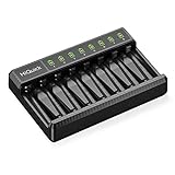 Image of HiQuick 8-Bay Battery Charger for AA AAA Rechargeable Batteries, LED AA AAA Battery Charger with Fast Charging Function, Mix-charging charger Micro USB Port