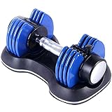 Image of Strongology Home Fitness Single Adjustable Smart Dumbbell from 2kg to 11kg Training Weights in Blue