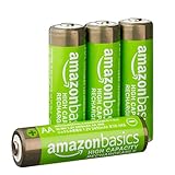 Image of Amazon Basics AA High-Capacity Rechargeable Batteries, Pre-charged - 4 Pack (Appearance may vary)