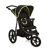 Image of Hauck Pushchair Runner, XL Air Wheels, All Terrain, Up to 25 kg, Sun Canopy, Fully Reclining, Height Adjustable, Large Shopping Basket, Black Neon Yellow
