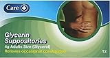 Image of TWO PACKS of Care Glycerin Suppositories 4g Adult 12
