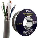 Image of kenable Indoor CAT6 UTP 23AWG COPPER Ethernet PVC Network Cable Reel BOX 100m Grey [100 metres]