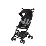 Image of gb Gold Pockit+ All Terrain Ultra Compact Pushchair, Cabin Luggage Compliant, From 6 Months to 22 kg (approx. 4 Years), Velvet Black