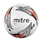 Image of Mitre Unisex Delta Professional Football, White/Black/Blood Orange, Size 5