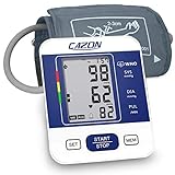 Image of CAZON Blood Pressure Monitor Upper Arm BP Machine for Home Use BP Cuff Kit Pulse Rate Detection Meter with Cuff 22-32cm 2×99 Sets Memory LCD Display (Blue)