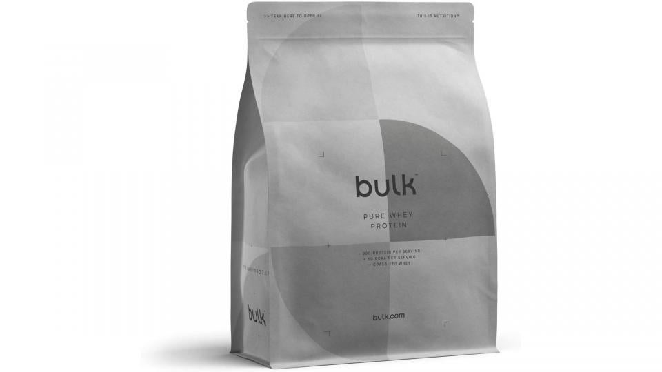 Best protein powder - Bulk Pure Whey on a white background 