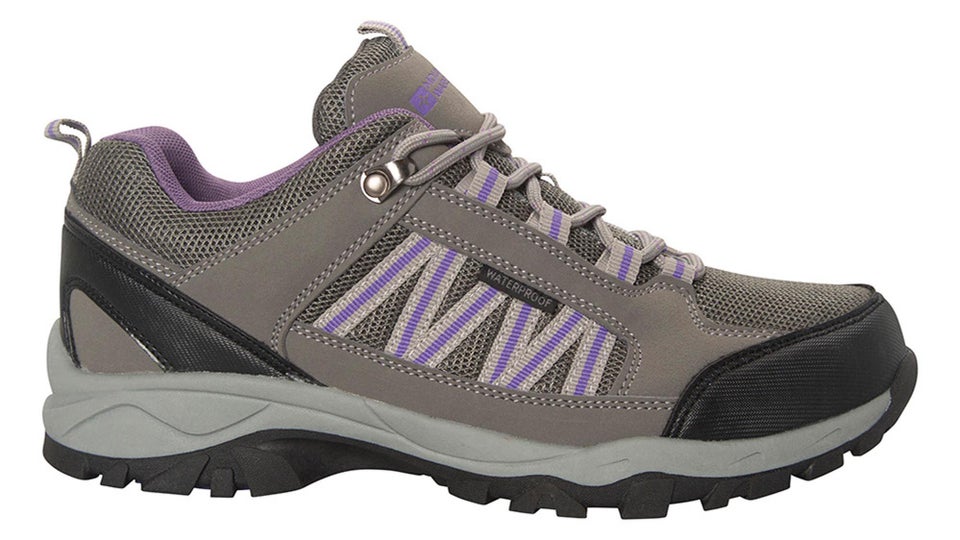 Path Waterproof walking shoes in grey with mauve accents