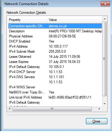 Windows IP address